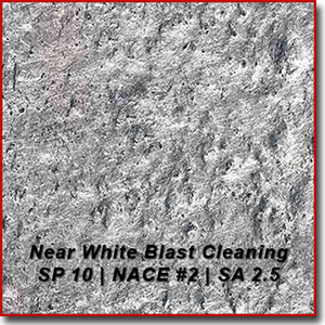 sample of near white blast cleaning