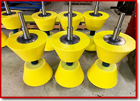 Finished yellow v-rollers