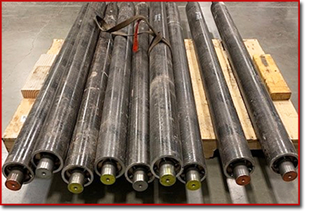 steel roller axles or cores 