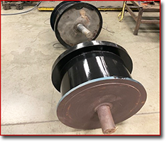 casted turning rollers to be put on the Doosan Lathe for trimming groove. 