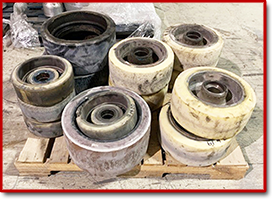 Worn wheels arrived to be refurbished