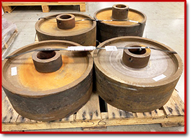 Worn wheels arrived to be refurbished 