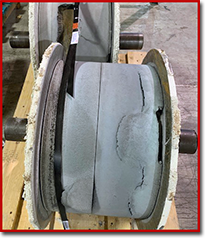 turning roller for wind turbines - wornout